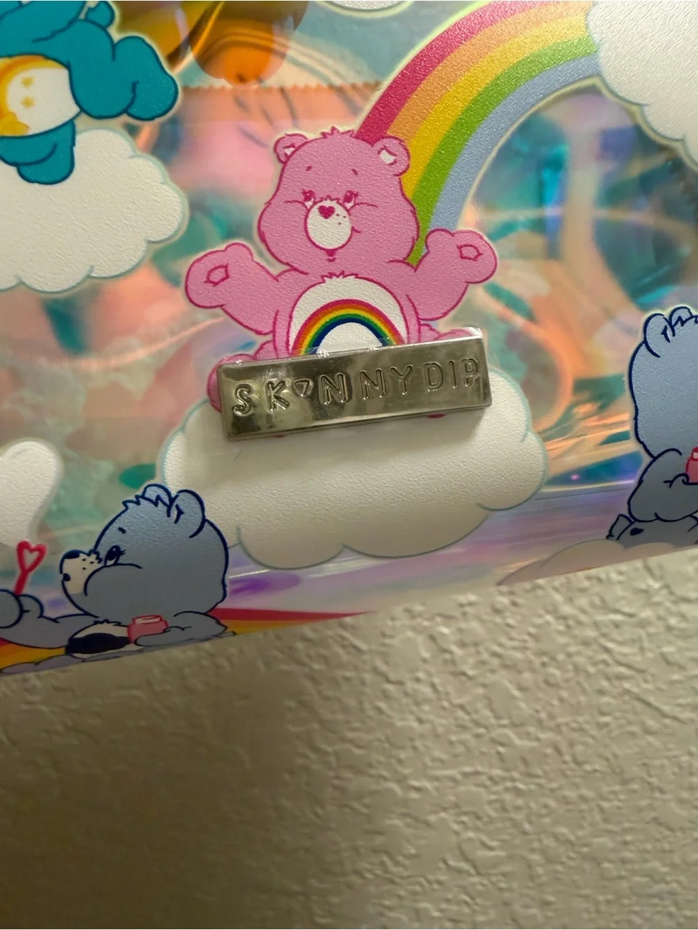 NWT Care Bears x Skinnydip Holographic Rainbow Makeup Bag